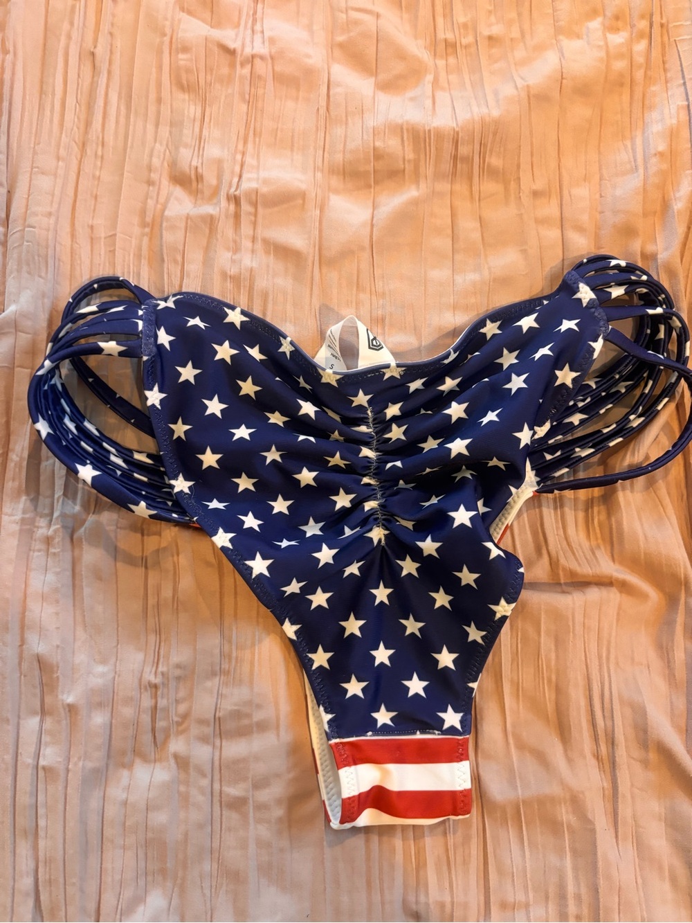 Born primitive American flag patriotic bikini bottom